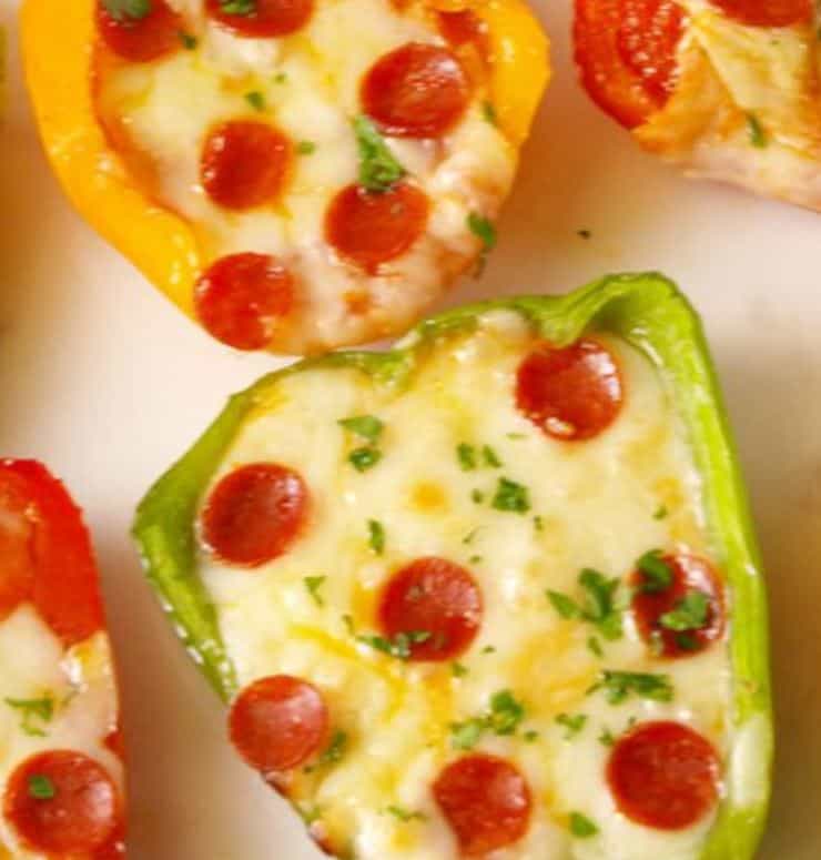 Cheap Keto Mini Pepper Pizzas