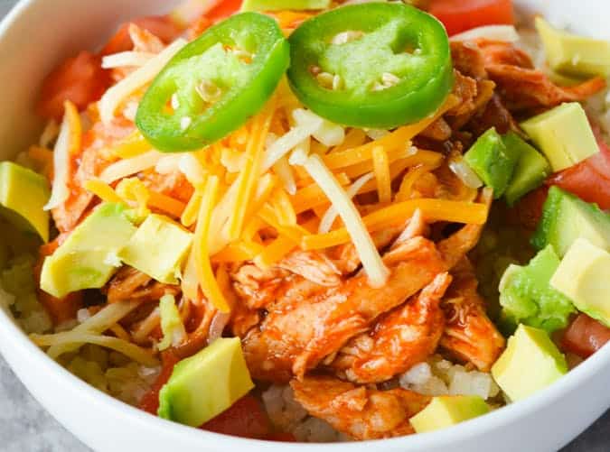 Keto Chicken Enchilada Bowl