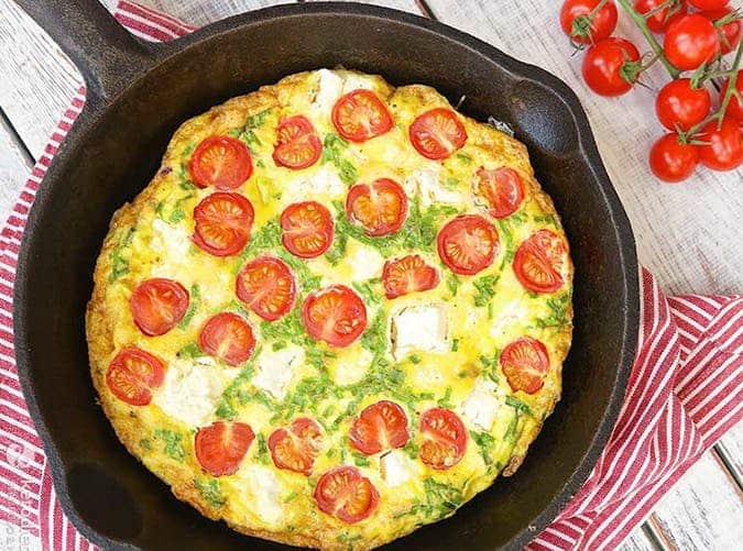 Keto Frittata with Tomatoes and Cheese