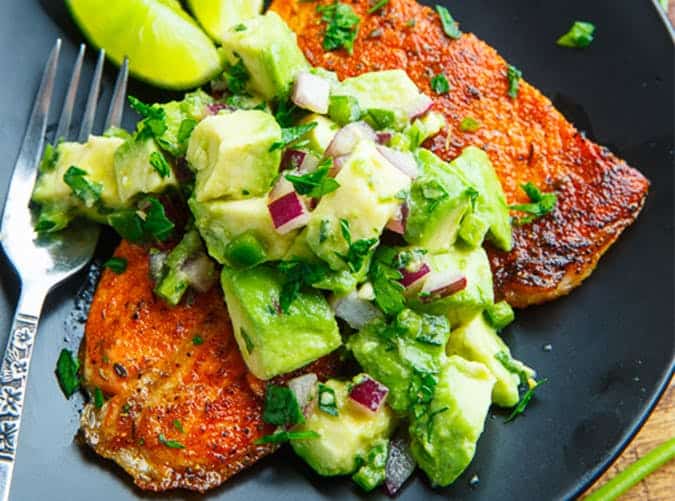 Keto Blackened Salmon with Avocado Salsa