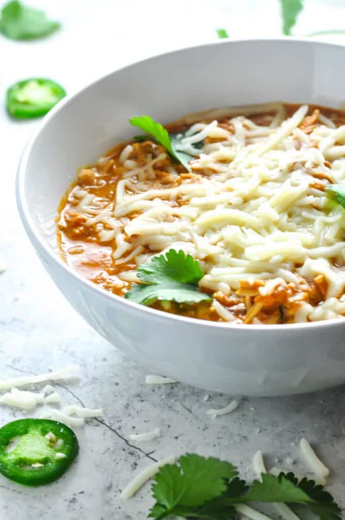 cheap keto shredded chicken chili